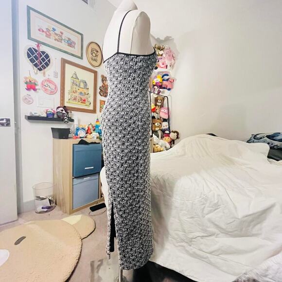 Ethereal vintage 90s goth bodycon midi strap dress Large made in USA witch glam - Picture 4 of 8